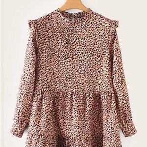 SHEIN leopard ruffle dress